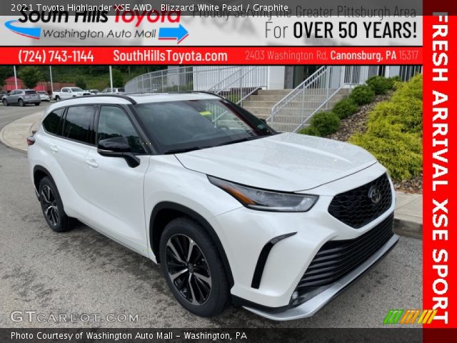 2021 Toyota Highlander XSE AWD in Blizzard White Pearl