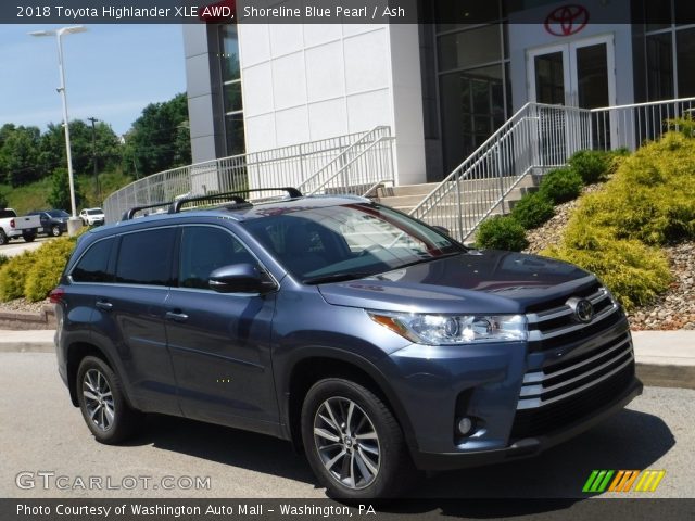 2018 Toyota Highlander XLE AWD in Shoreline Blue Pearl