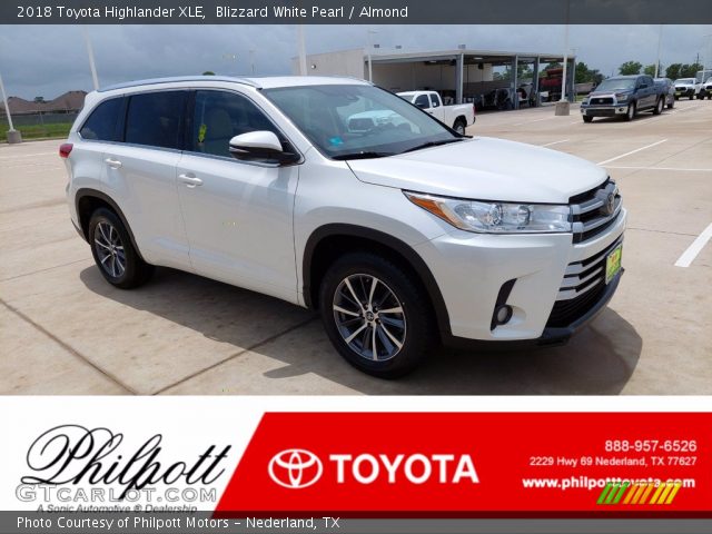 2018 Toyota Highlander XLE in Blizzard White Pearl