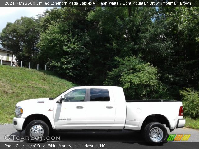 2021 Ram 3500 Limited Longhorn Mega Cab 4x4 in Pearl White