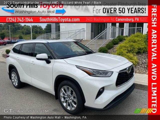 2021 Toyota Highlander Limited AWD in Blizzard White Pearl