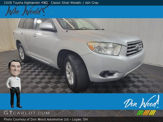 2008 Toyota Highlander 4WD in Classic Silver Metallic