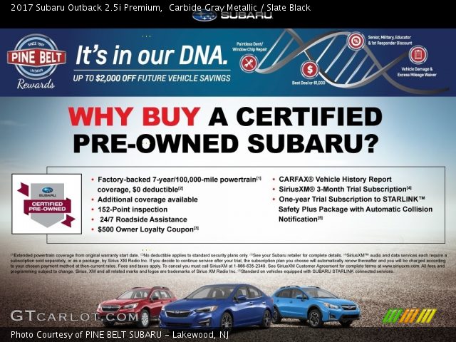 2017 Subaru Outback 2.5i Premium in Carbide Gray Metallic