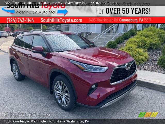 2021 Toyota Highlander Platinum AWD in Ruby Flare Pearl