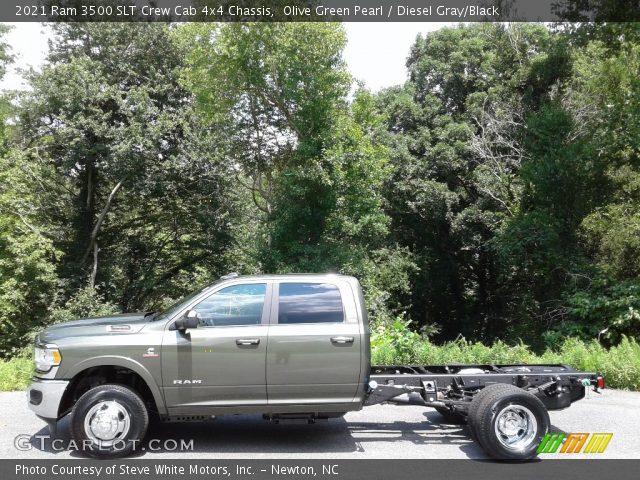 2021 Ram 3500 SLT Crew Cab 4x4 Chassis in Olive Green Pearl