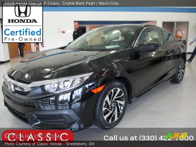 2018 Honda Civic LX-P Coupe in Crystal Black Pearl