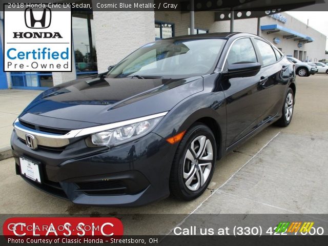 2018 Honda Civic LX Sedan in Cosmic Blue Metallic