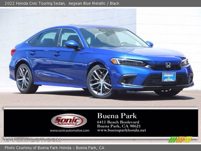 2022 Honda Civic Touring Sedan in Aegean Blue Metallic