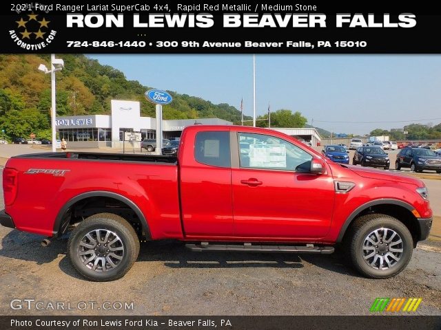 2021 Ford Ranger Lariat SuperCab 4x4 in Rapid Red Metallic