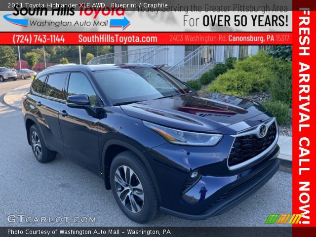 2021 Toyota Highlander XLE AWD in Blueprint
