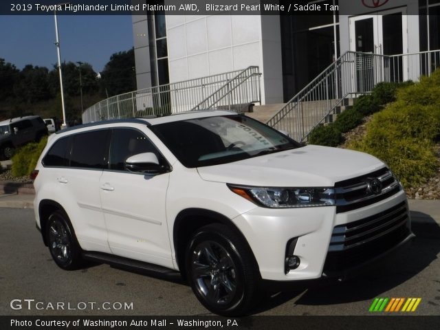 2019 Toyota Highlander Limited Platinum AWD in Blizzard Pearl White