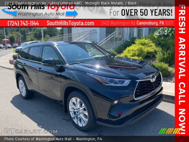 2021 Toyota Highlander Hybrid Limited AWD in Midnight Black Metallic