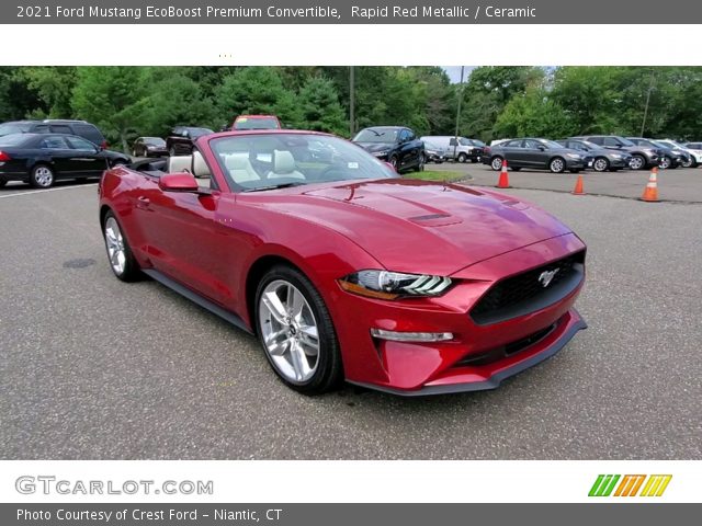 2021 Ford Mustang EcoBoost Premium Convertible in Rapid Red Metallic