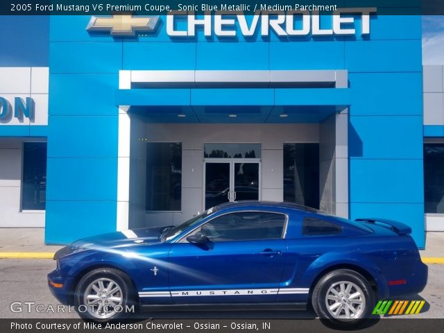 2005 Ford Mustang V6 Premium Coupe in Sonic Blue Metallic