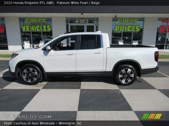 2020 Honda Ridgeline RTL AWD in Platinum White Pearl