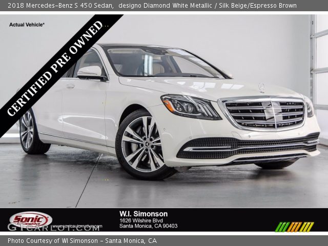 2018 Mercedes-Benz S 450 Sedan in designo Diamond White Metallic