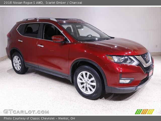 2018 Nissan Rogue S AWD in Scarlet Ember