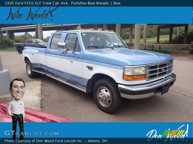 1995 Ford F350 XLT Crew Cab 4x4 in Portofino Blue Metallic