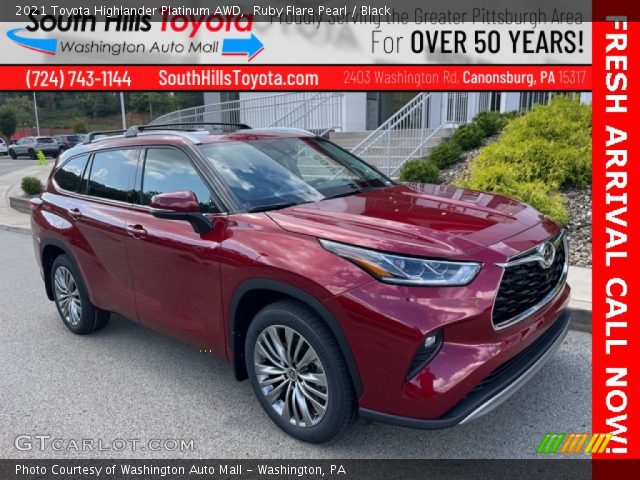 2021 Toyota Highlander Platinum AWD in Ruby Flare Pearl