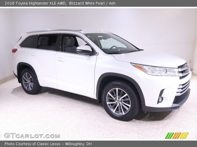 2018 Toyota Highlander XLE AWD in Blizzard White Pearl