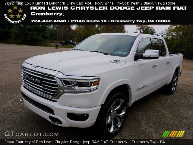2022 Ram 1500 Limited Longhorn Crew Cab 4x4 in Ivory White Tri-Coat Pearl