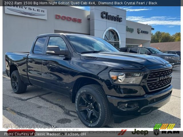 2022 Ram 1500 Big Horn Night Edition Quad Cab 4x4 in Diamond Black Crystal Pearl
