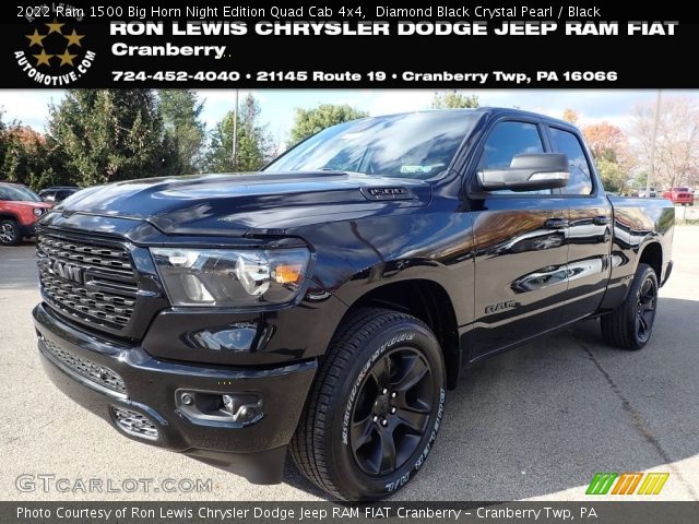 2022 Ram 1500 Big Horn Night Edition Quad Cab 4x4 in Diamond Black Crystal Pearl