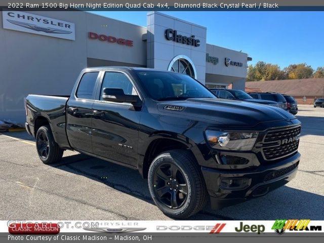 2022 Ram 1500 Big Horn Night Edition Quad Cab 4x4 in Diamond Black Crystal Pearl