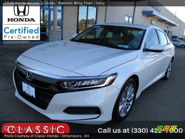 2018 Honda Accord LX Sedan in Platinum White Pearl