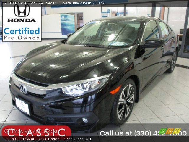 2018 Honda Civic EX-T Sedan in Crystal Black Pearl