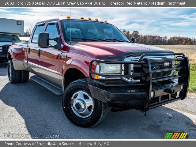 2003 Ford F350 Super Duty Lariat Crew Cab 4x4 Dually in Toreador Red Metallic