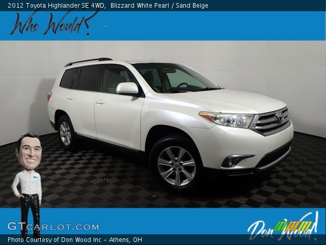 2012 Toyota Highlander SE 4WD in Blizzard White Pearl