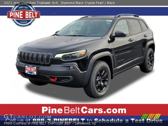 2021 Jeep Cherokee Traihawk 4x4 in Diamond Black Crystal Pearl