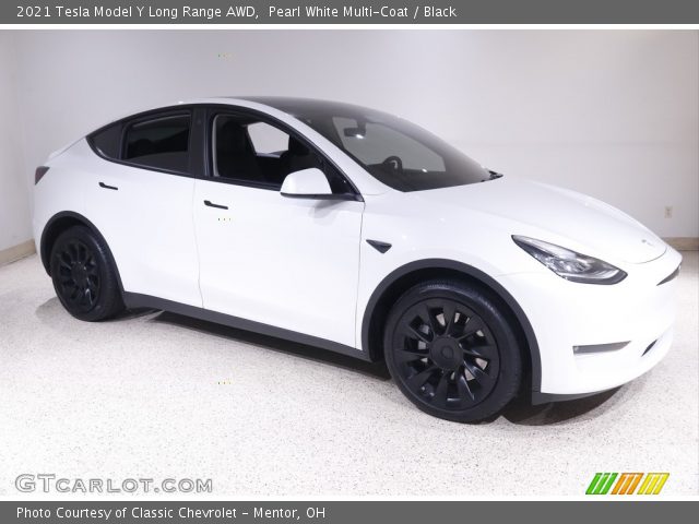 2021 Tesla Model Y Long Range AWD in Pearl White Multi-Coat