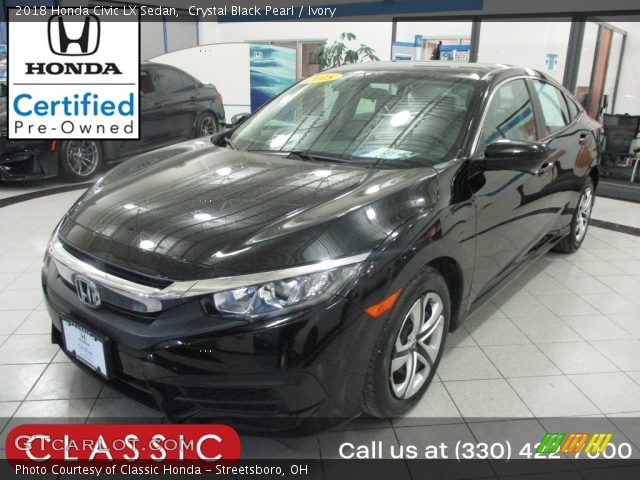 2018 Honda Civic LX Sedan in Crystal Black Pearl