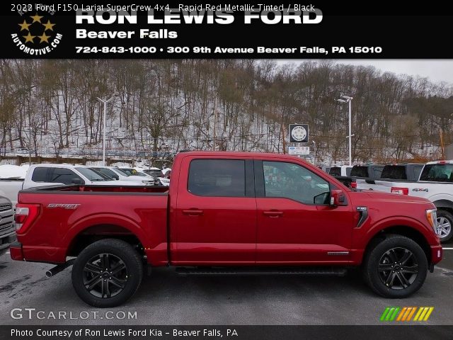 2022 Ford F150 Lariat SuperCrew 4x4 in Rapid Red Metallic Tinted