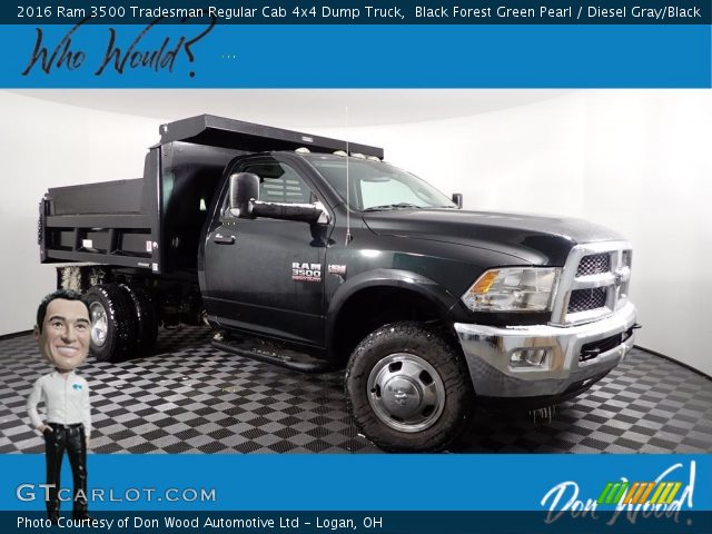 2016 Ram 3500 Tradesman Regular Cab 4x4 Dump Truck in Black Forest Green Pearl