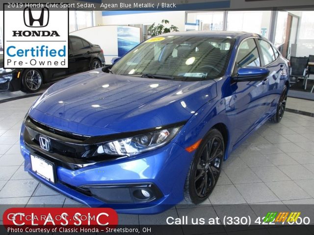 2019 Honda Civic Sport Sedan in Agean Blue Metallic