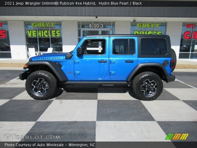 2021 Jeep Wrangler Unlimited Rubicon 4xe Hybrid in Hydro Blue Pearl