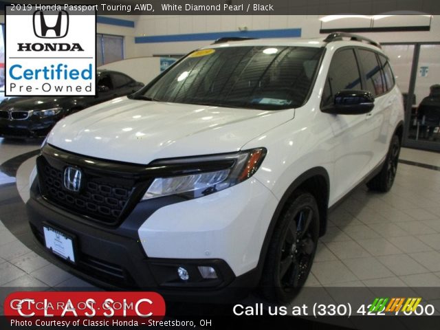 2019 Honda Passport Touring AWD in White Diamond Pearl