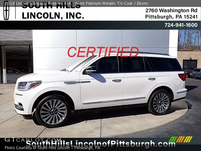 2019 Lincoln Navigator Reserve 4x4 in White Platinum Metallic Tri-Coat