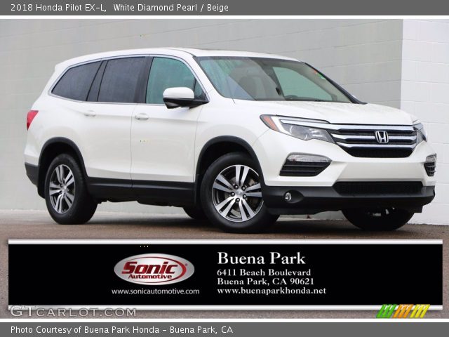 2018 Honda Pilot EX-L in White Diamond Pearl