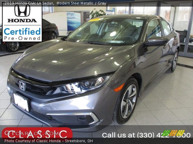 2019 Honda Civic LX Sedan in Modern Steel Metallic