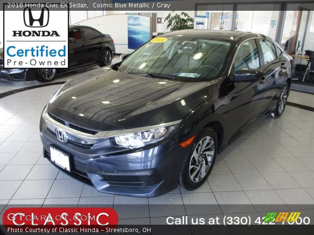 2018 Honda Civic EX Sedan in Cosmic Blue Metallic