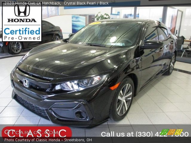 2020 Honda Civic LX Hatchback in Crystal Black Pearl