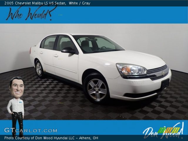 2005 Chevrolet Malibu LS V6 Sedan in White