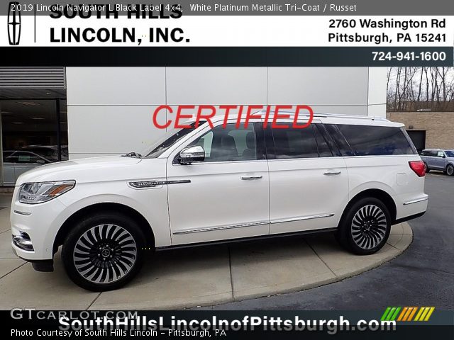 2019 Lincoln Navigator L Black Label 4x4 in White Platinum Metallic Tri-Coat