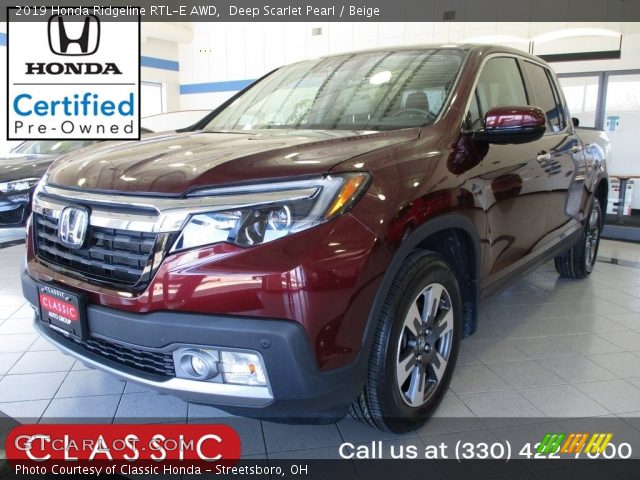 2019 Honda Ridgeline RTL-E AWD in Deep Scarlet Pearl