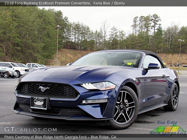 2018 Ford Mustang EcoBoost Premium Convertible in Kona Blue