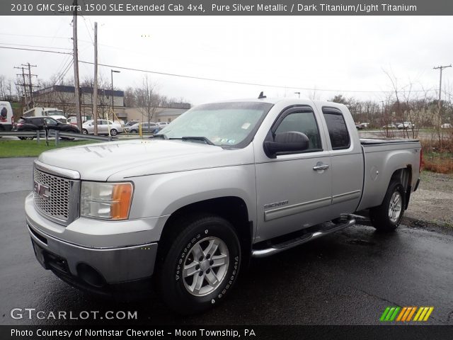 2010 GMC Sierra 1500 SLE Extended Cab 4x4 in Pure Silver Metallic